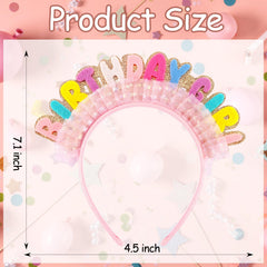 Vovii corona princesa cumpleaños, colorida y llamativa para un look festivo.