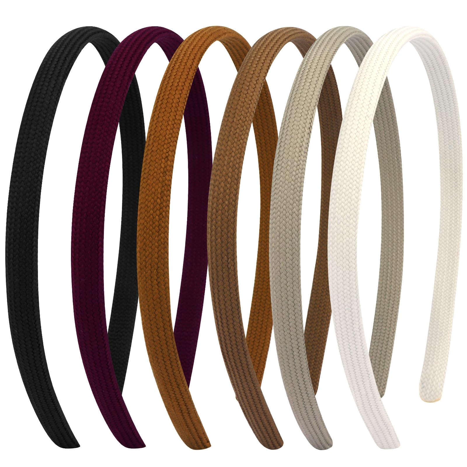 Vovii thin headband natural color closeup shows soft fabric for all-day comfort.