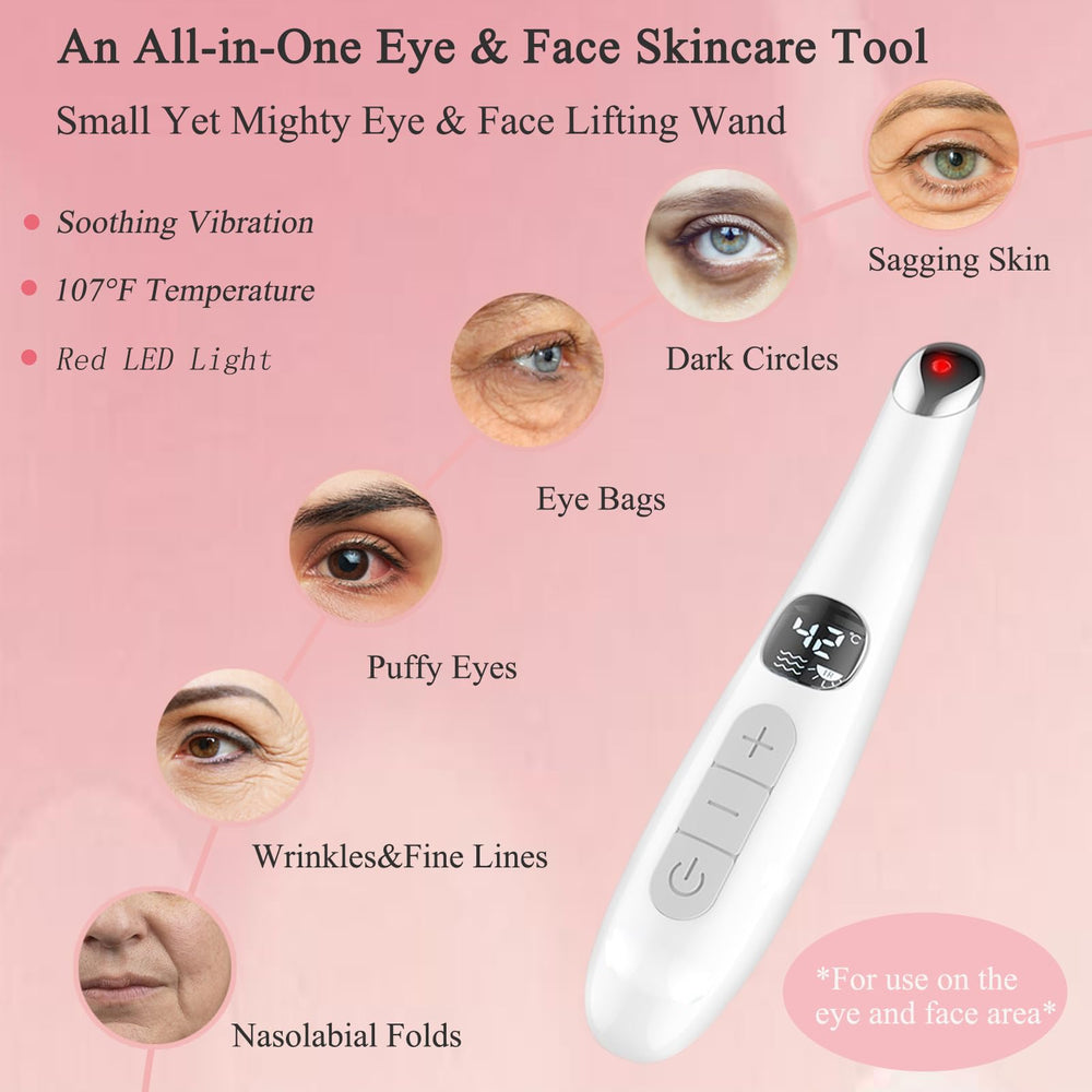 Vowleike Eye Lift Wand vibrating massage promotes circulation and puffiness reduction.