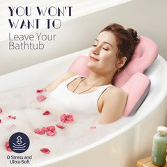 VOXOR anti-slip suction cups keep the pillow secure on smooth tub surfaces