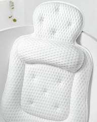 VOXOR bath pillow offers head and neck support with breathable 3D mesh.