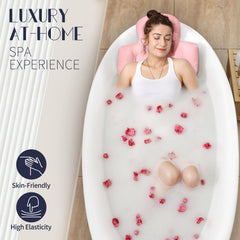 VOXOR full body bath pillow provides back support to ease shoulder tension during baths