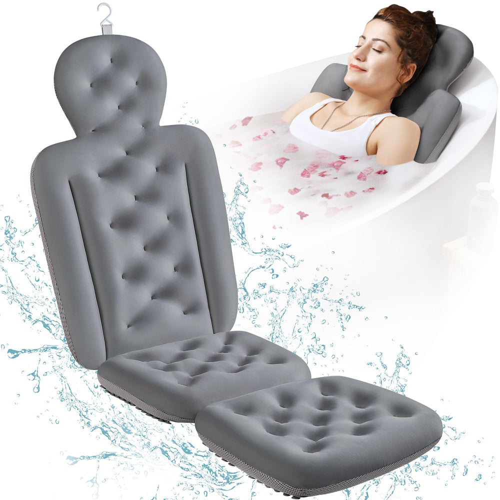VOXOR full body bath pillow in use with tub surface contact.