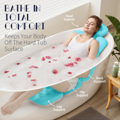 VOXOR full body pillow provides head-to-toe support during long soaks.