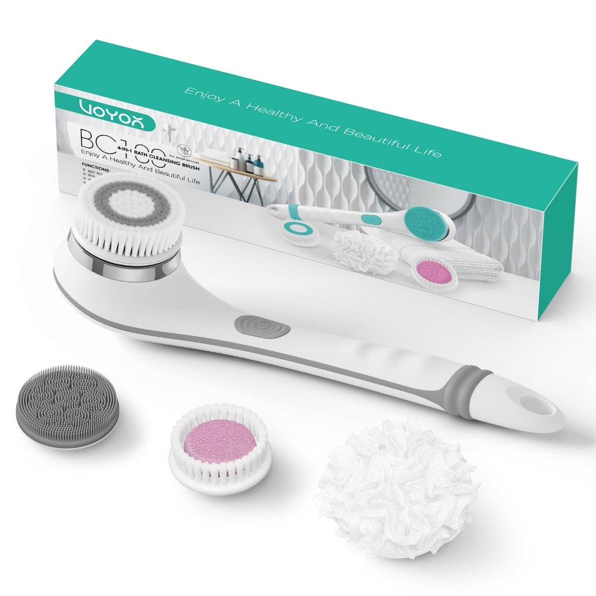 VOYOR BC100 electric body brush back-scrubber for thorough shower cleansing