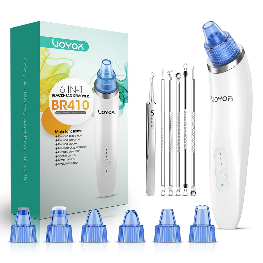 VOYOR Blackhead Remover Pore Vacuum main suction clears pores for smoother skin.