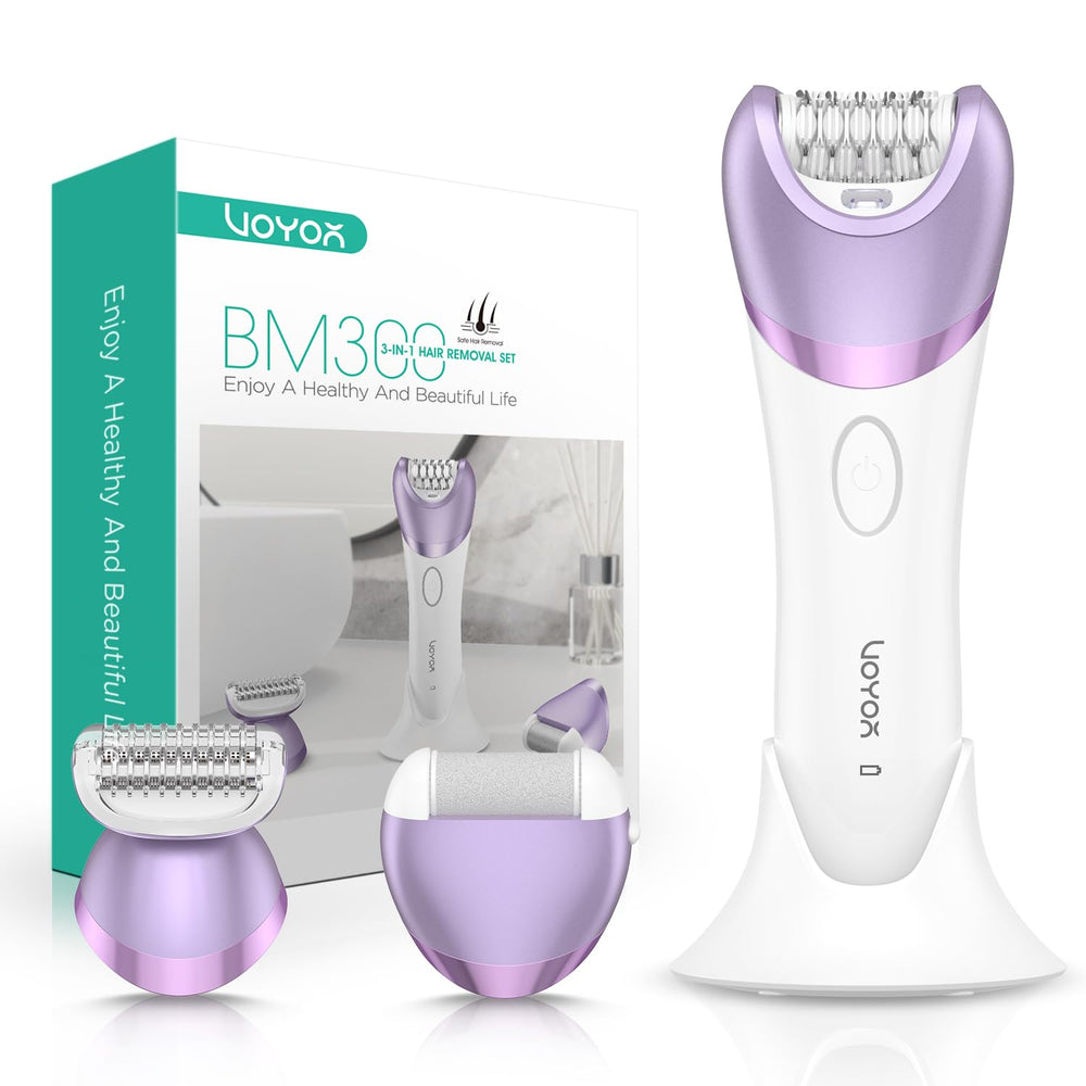 VOYOR BM300 epilator head close-up for precise leg hair removal and smooth skin.