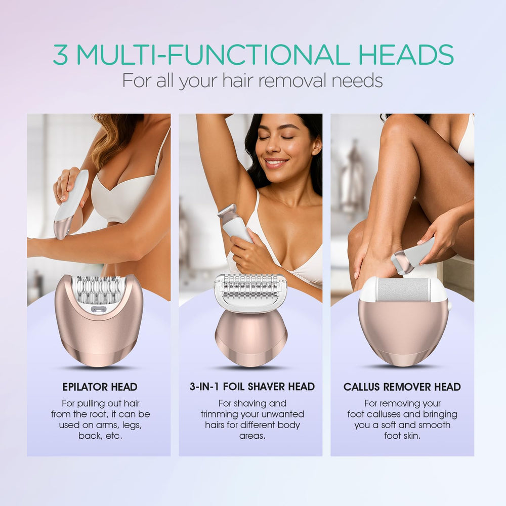 VOYOR callus remover head supports foot care alongside epilation.