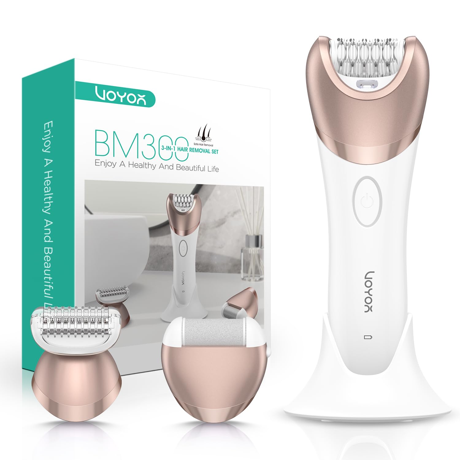 VOYOR BM300 epilator in champagne gold for smooth skin.