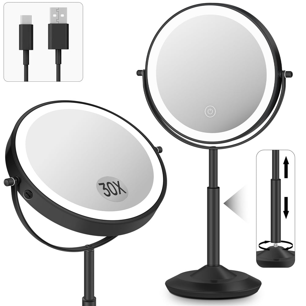 VPU makeup mirror 8-inch two-sided view for precise makeup application.