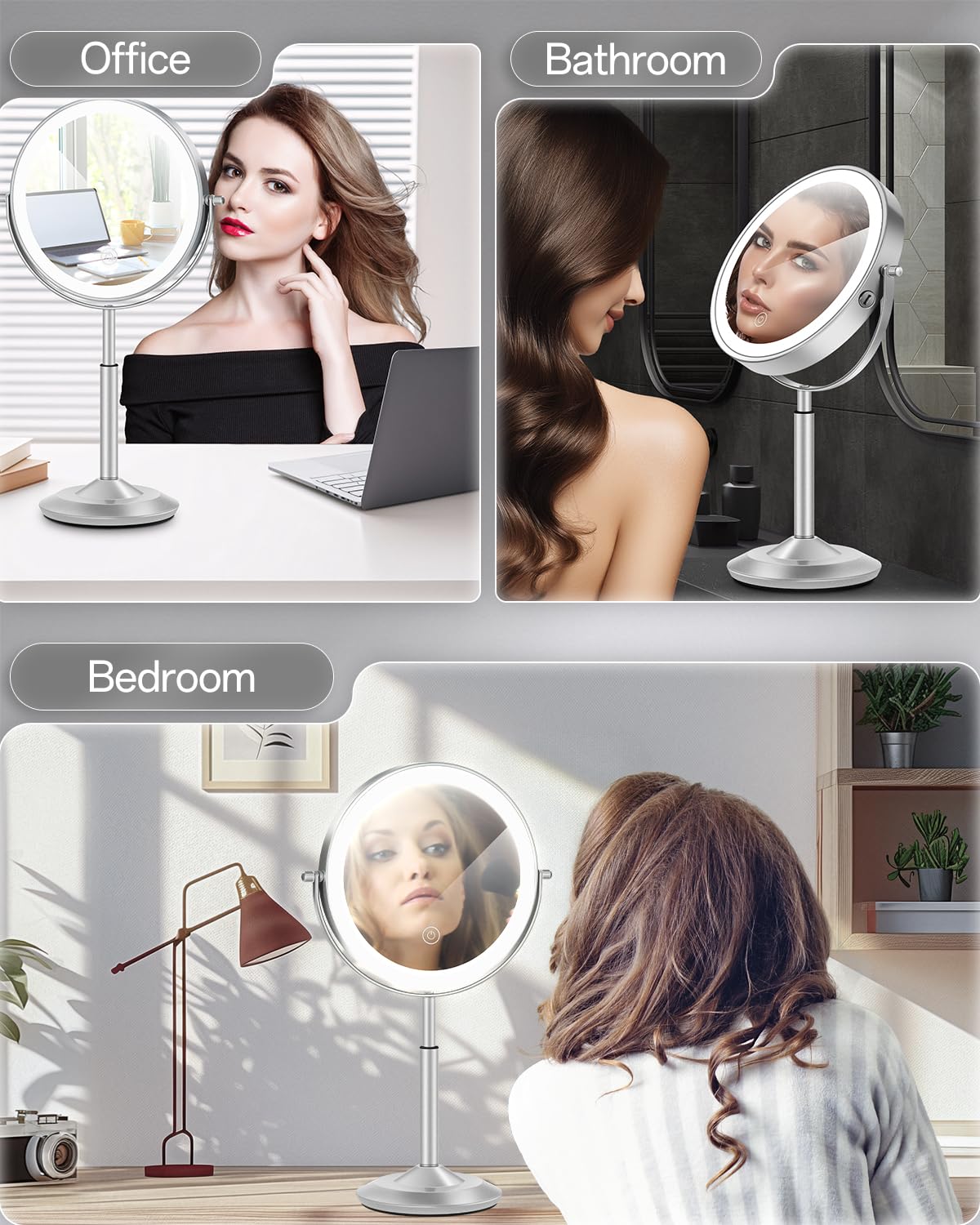 VPU makeup mirror auto off helps conserve energy during grooming