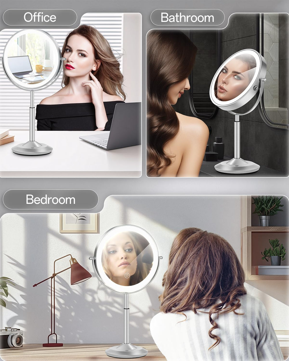 VPU makeup mirror auto off helps conserve energy during grooming