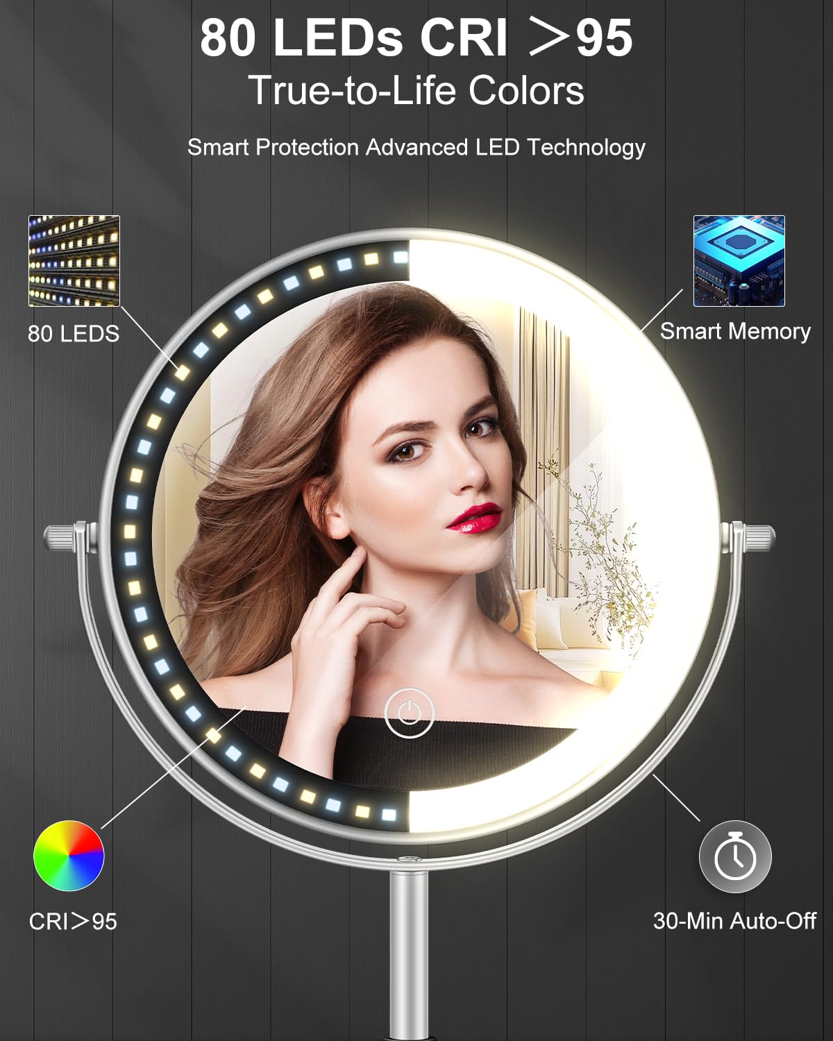 VPU makeup mirror compact desk design fits small vanities