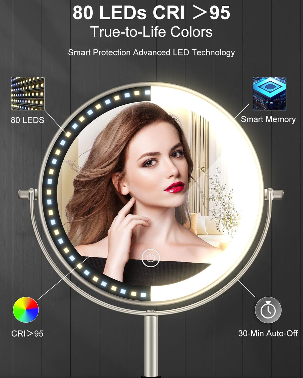 Premium metal frame and rust resistant finish on VPU mirror