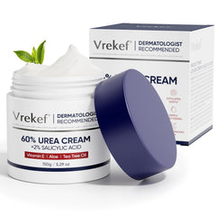 Crema VREKEF Urea 60% para pies, alivia durezas y suaviza la piel seca.