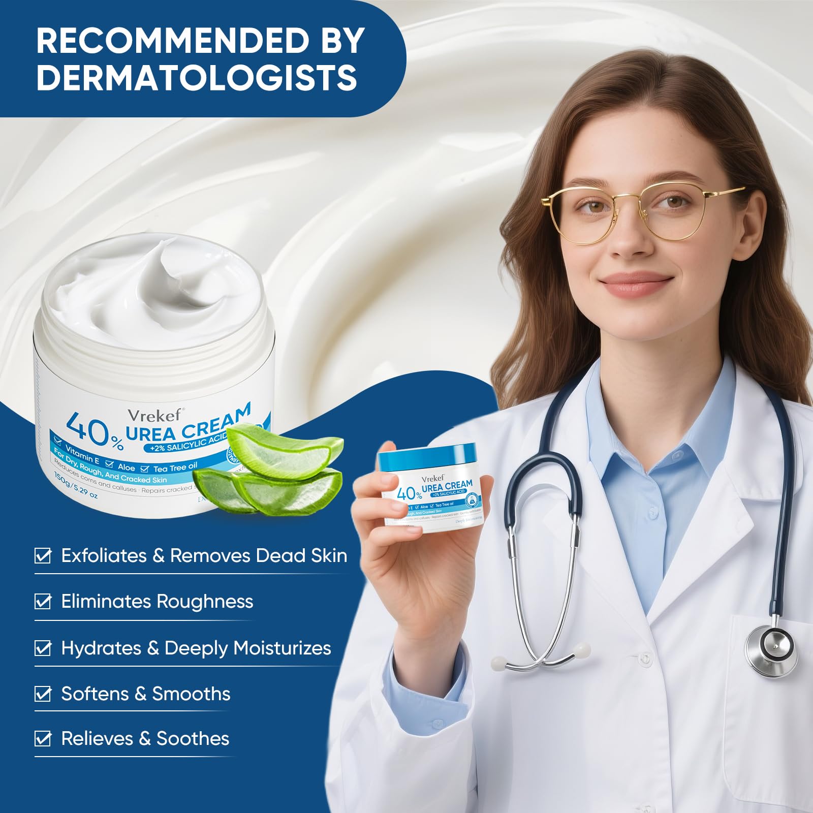 Dry skin areas like hands and elbows treated by VREKEF Urea Cream