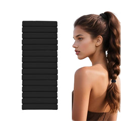 Vrose Flosi black hair ties demonstrate snag-free design for thick hair