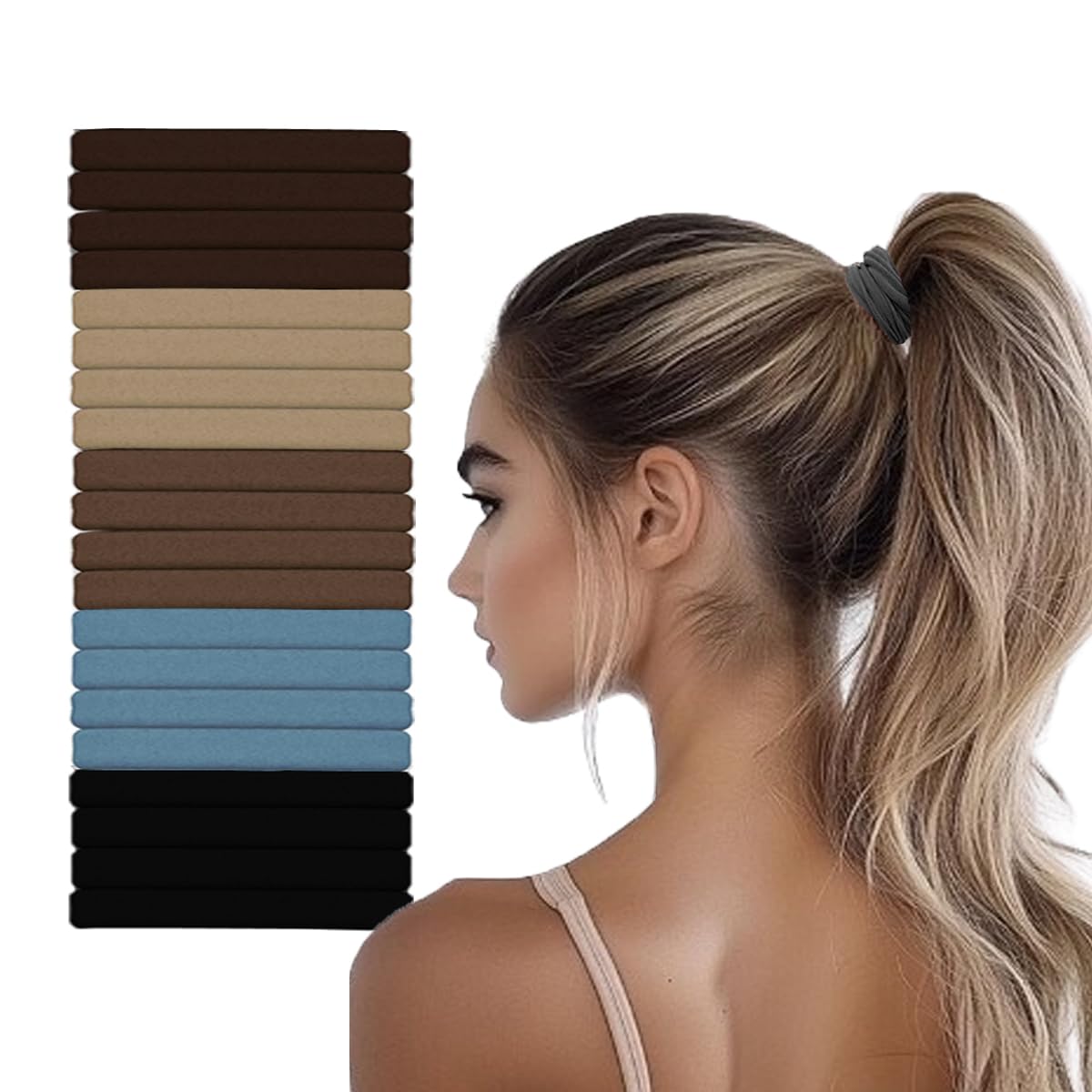 Vrose Flosi hair ties secure ponytails with no damage for daily wear.