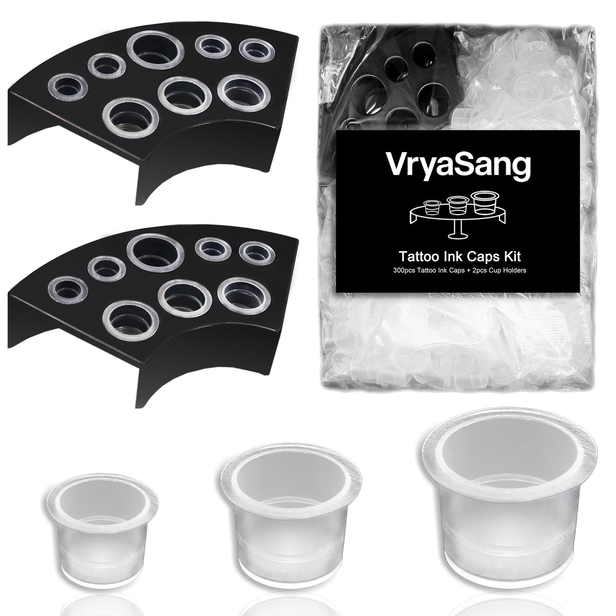 VryaSang tapas de tinta pequeñas para tatuaje, organización rápida de colores.