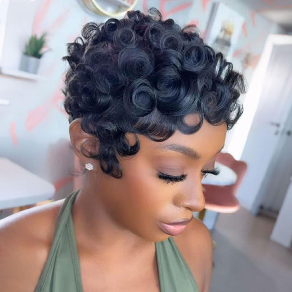 VRZ Pixie Cut Wig glueless cap design supports quick, comfortable styling.