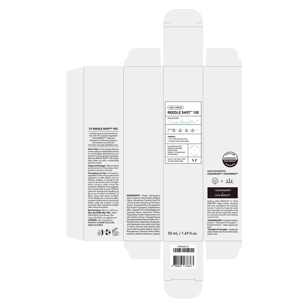 VT COSMETICS Reedle Shot 100 morning or night routine step.