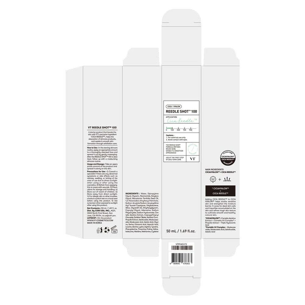 VT COSMETICS Reedle Shot 100 morning or night routine step.