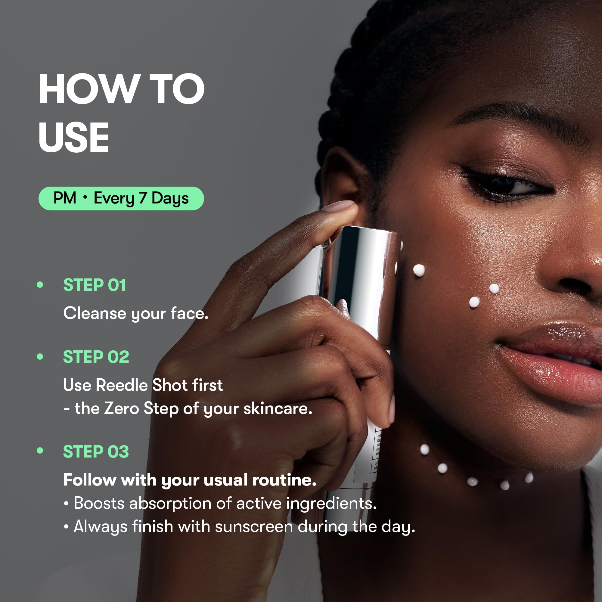 VT COSMETICS At-home skincare setup featuring Reedle Shot routine.