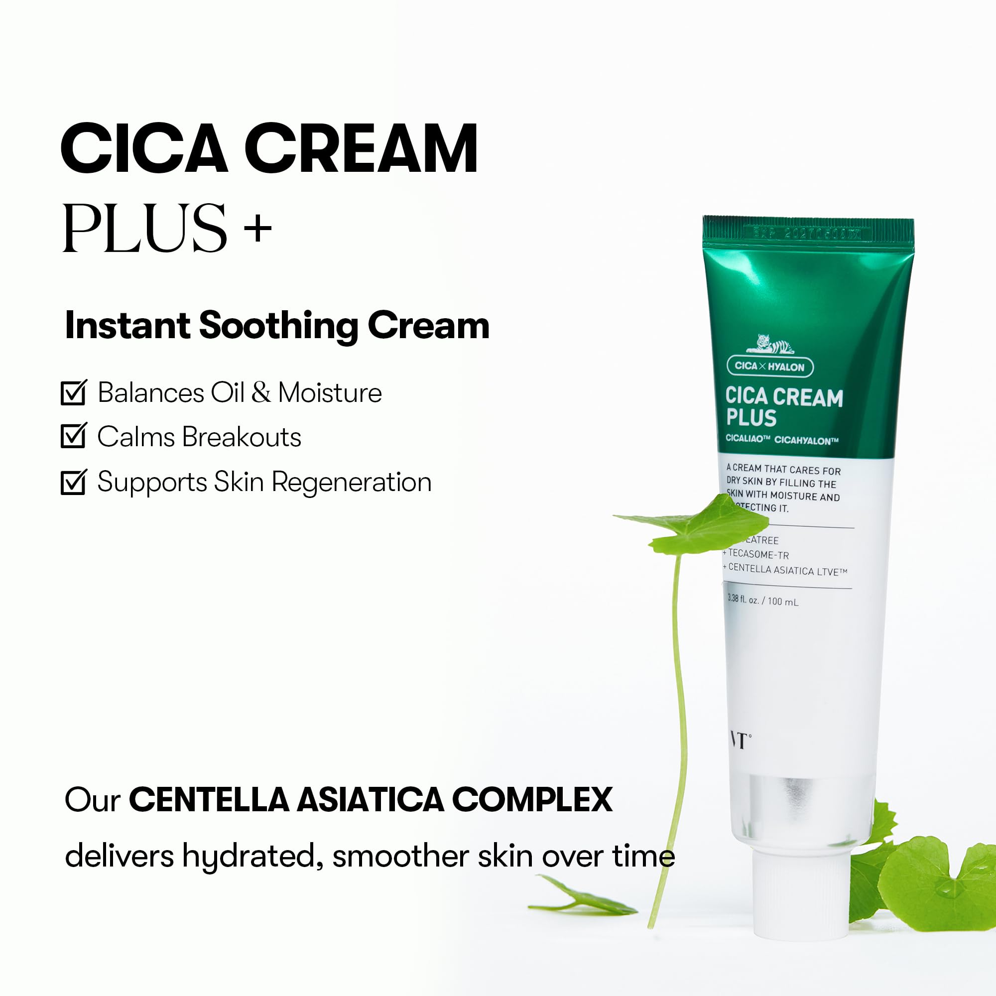 VT COSMETICS Cica Cream Plus aplicación calmante para piel sensible y cómoda
