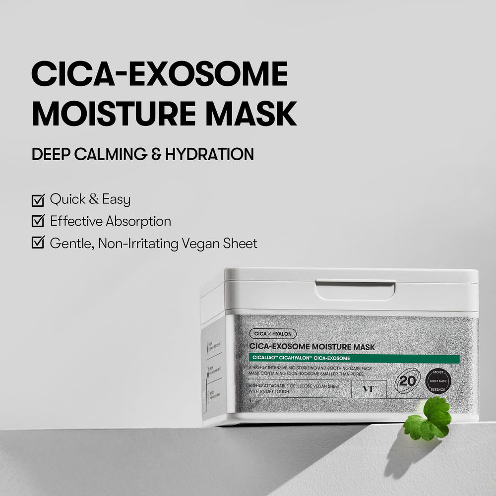 VT COSMETICS Cica-Exosome Mask box opened for easy sheet access