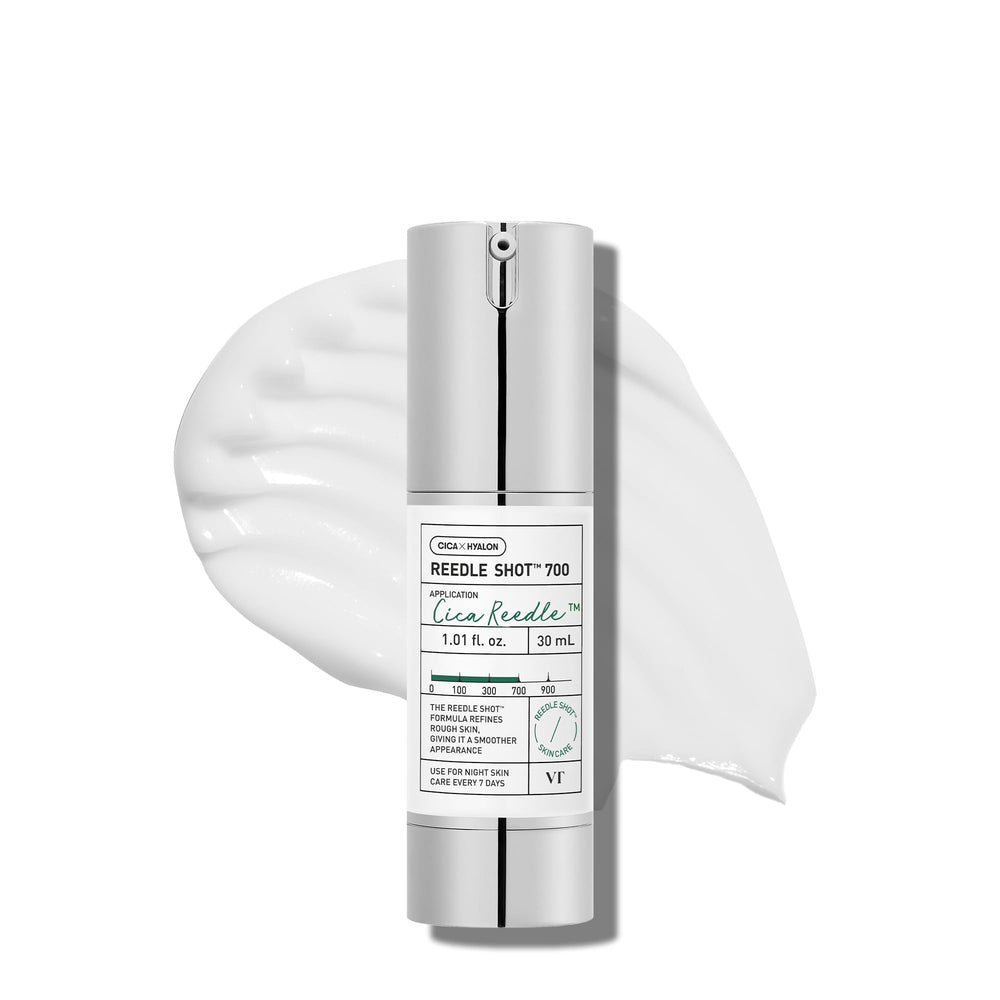 VT COSMETICS CICA Reedle Shot bottle close-up showing soothing formula.