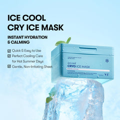 VT COSMETICS Cryo Ice Mask cellulose close-up showing gentle cooling texture.