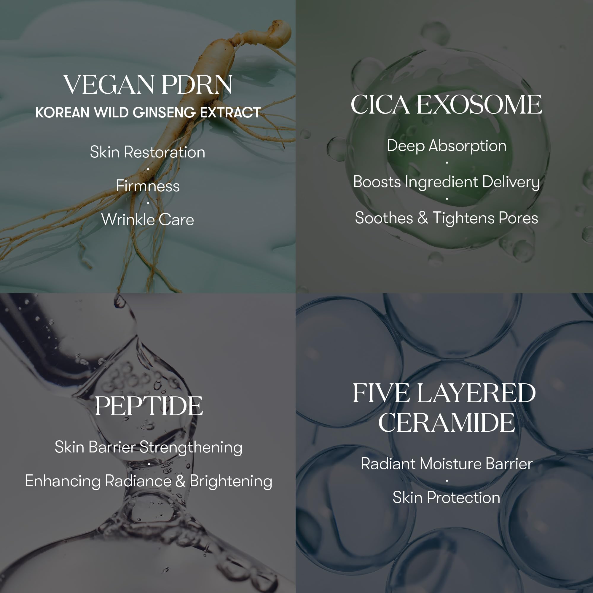 VT COSMETICS PDRN Cica Exosome Ampolla, aplicación suave en rostro para piel fresca