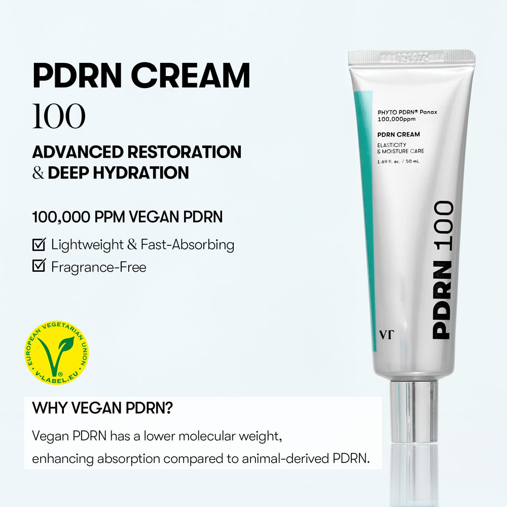 VT COSMETICS PDRN Cream 100 cream swirl shows smooth texture for even moisture