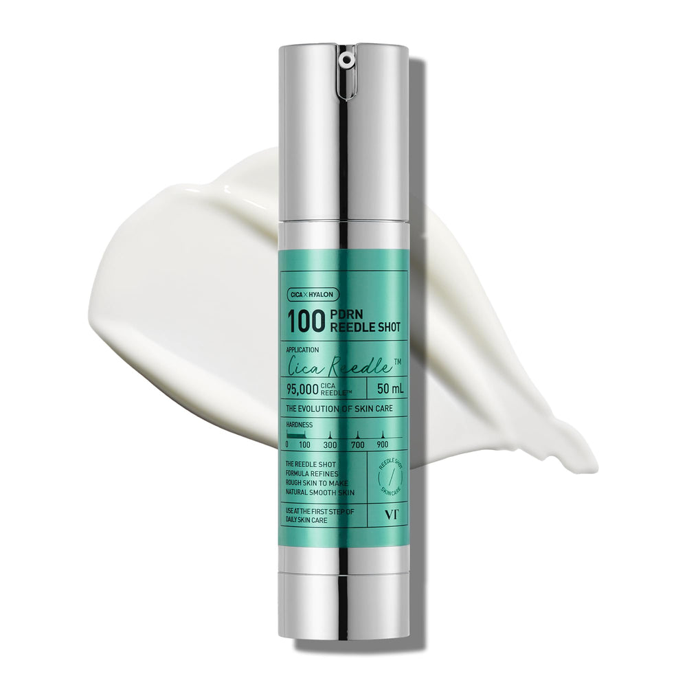 VT COSMETICS Reedle Shot 100 serum bottle for a radiant, nourished look.
