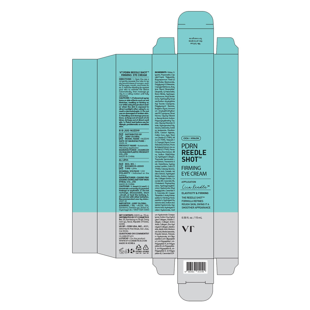VT COSMETICS PDRN Reedle Shot Eye Cream PDRN Collagen supports firmer, smoother eye area.