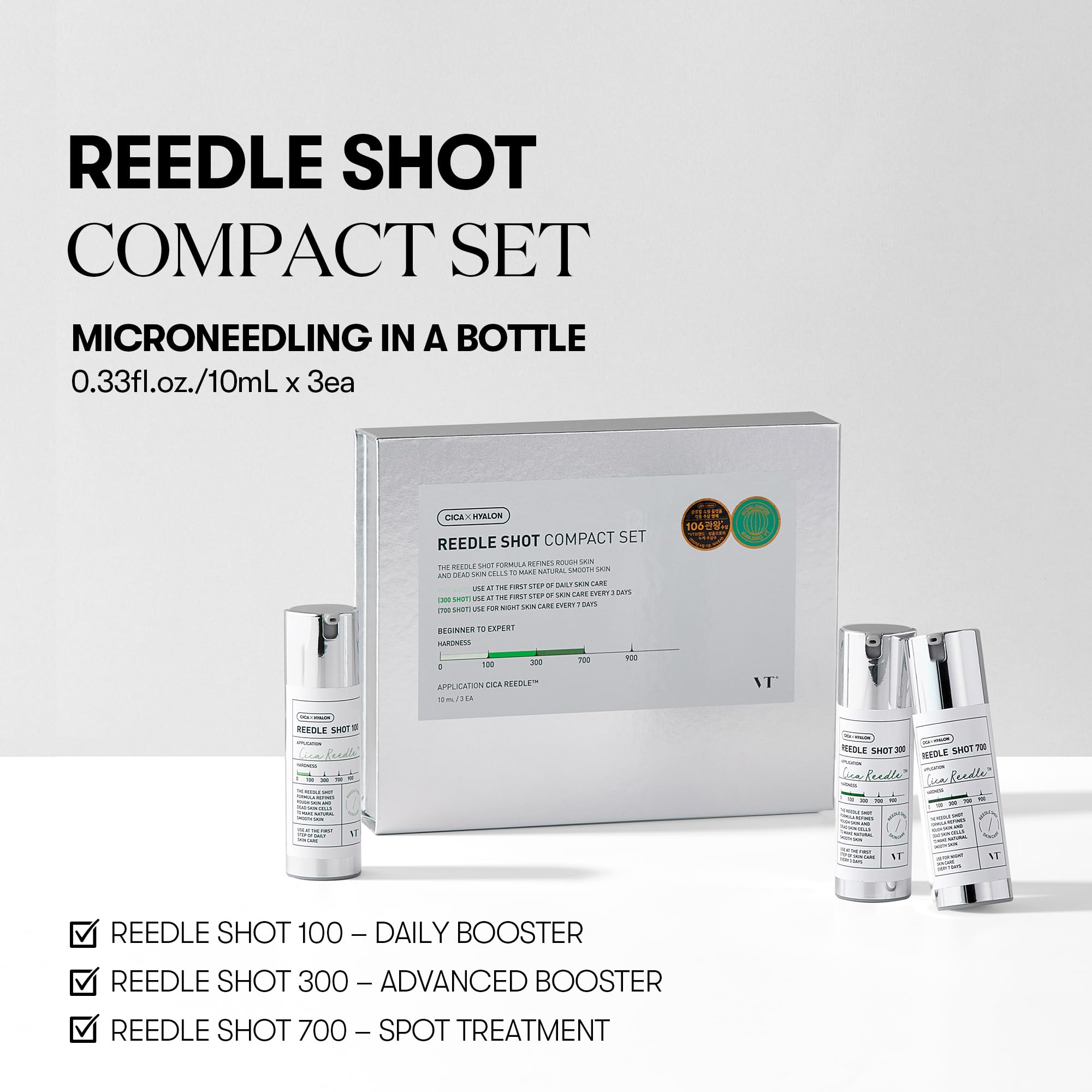 VT COSMETICS Reedle Shot 300 bottle enables deeper delivery of actives