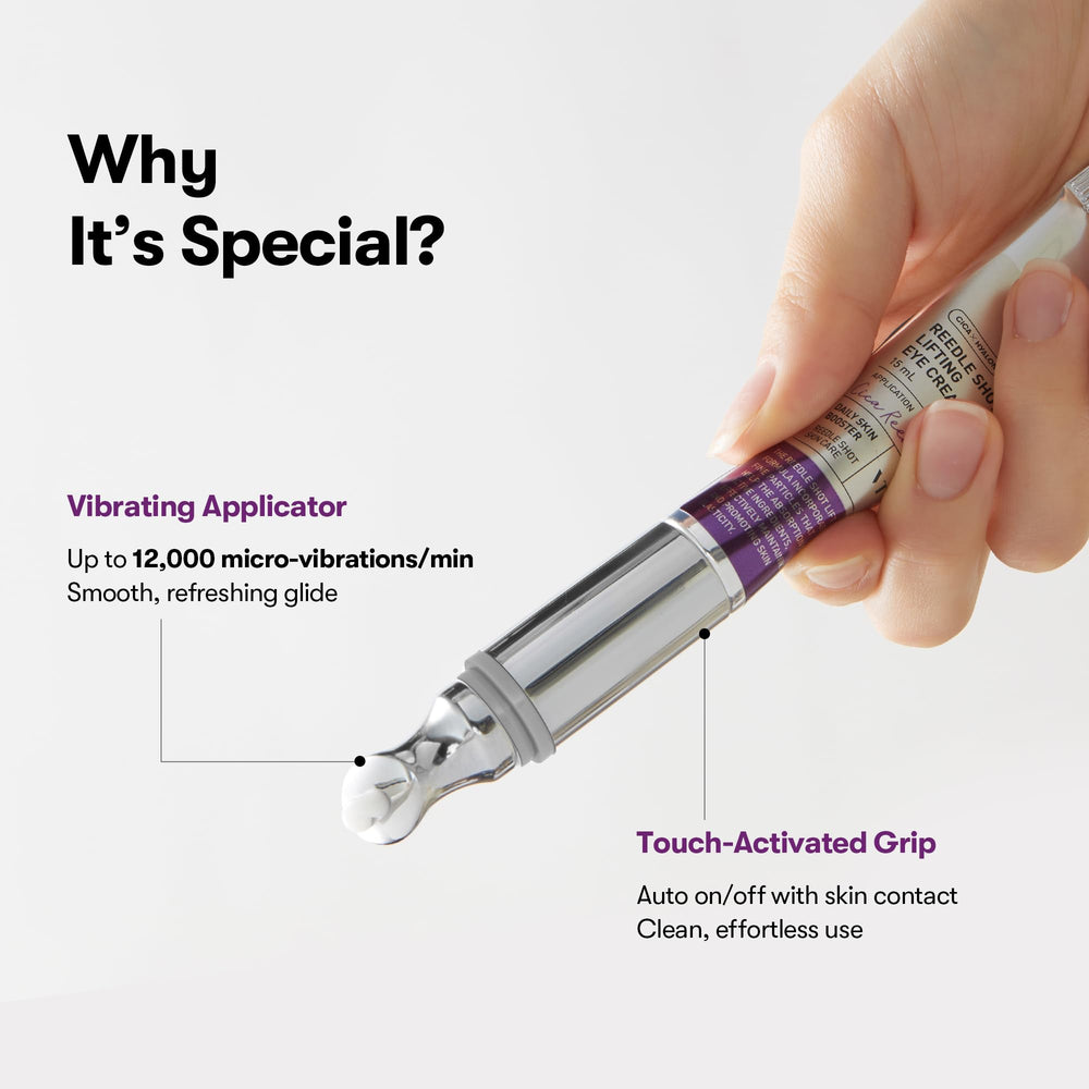 VT COSMETICS Reedle Shot Firming Eye Cream close-up reveals creamy texture.