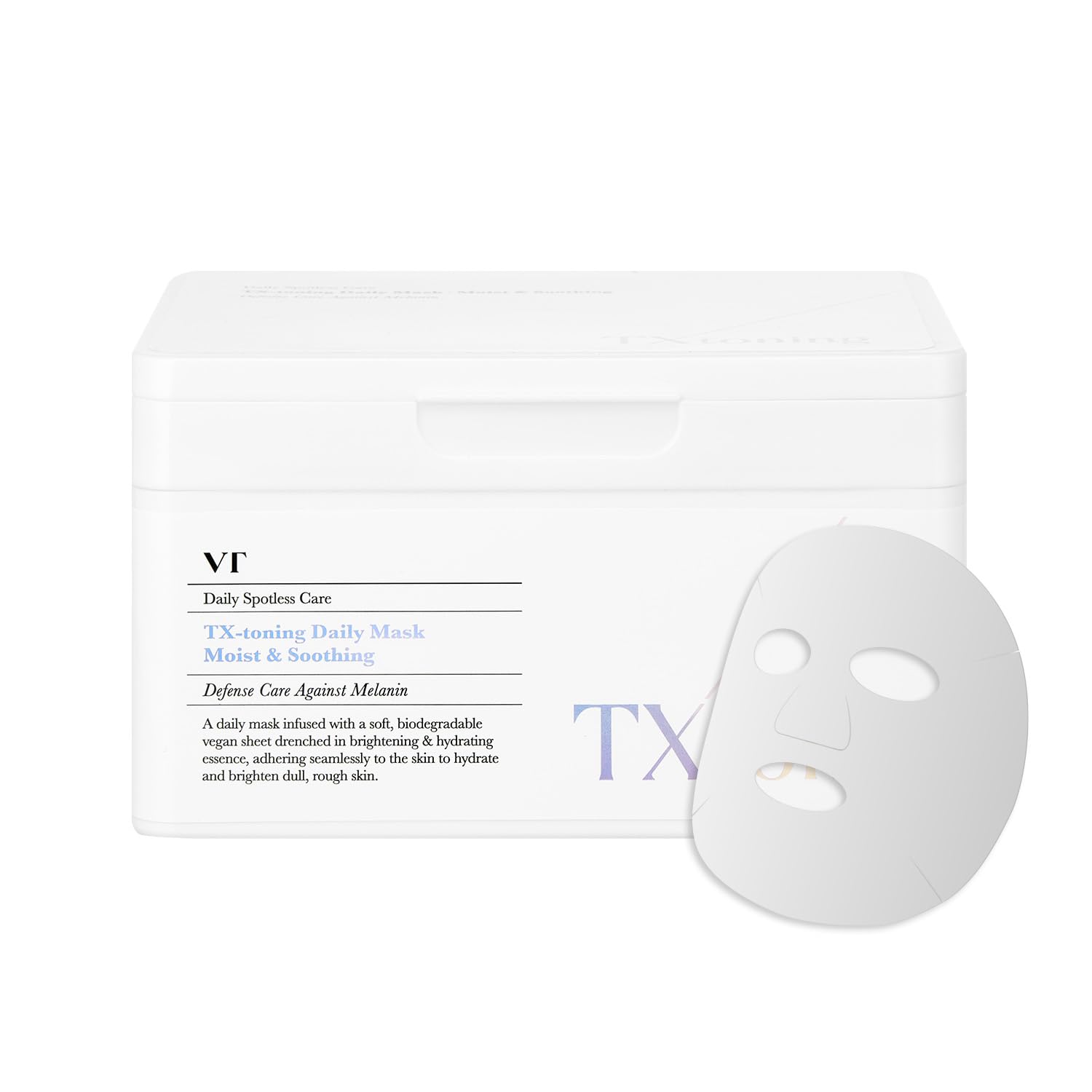 VT COSMETICS TX Toning Daily Mask pack shot highlighting hydration and daily use