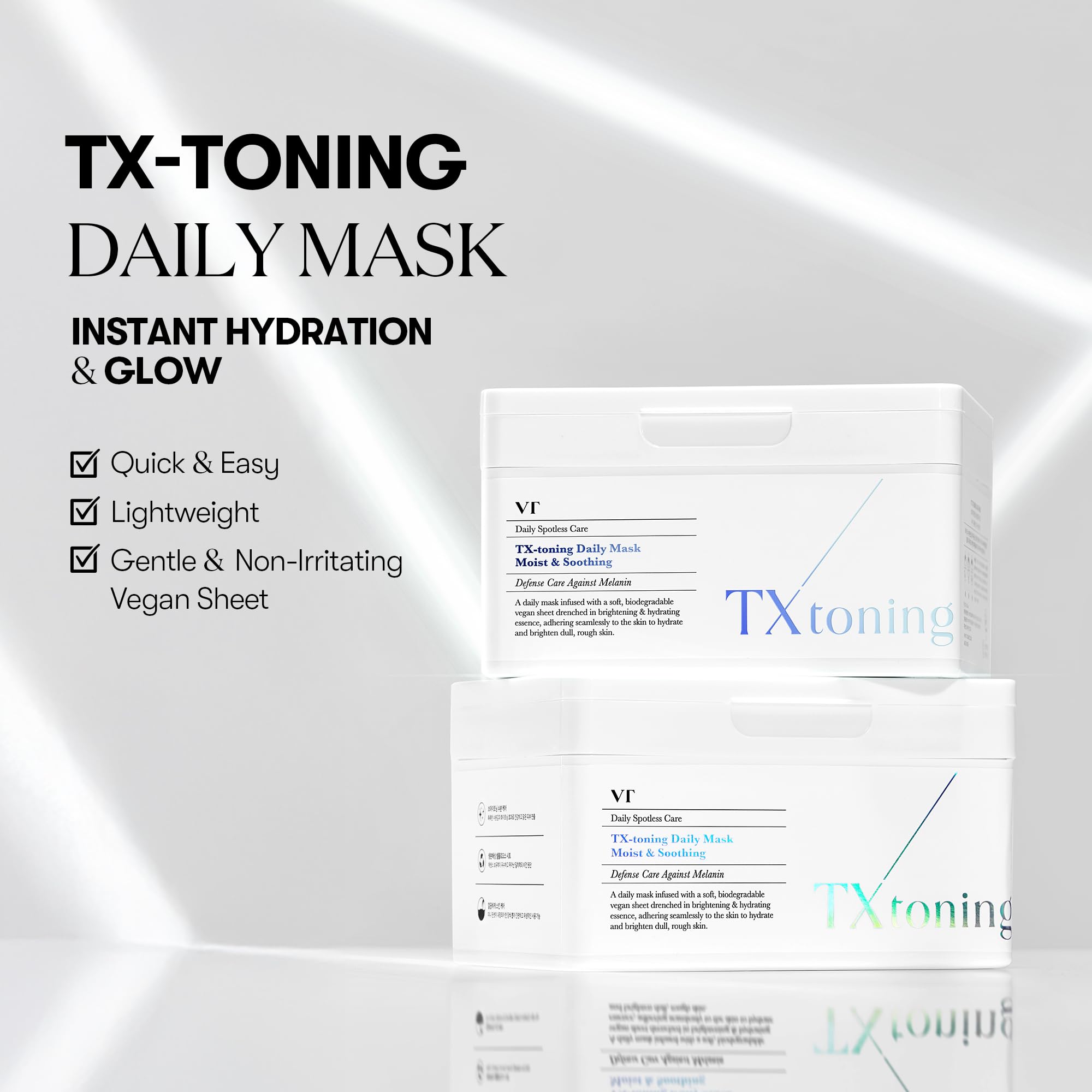VT COSMETICS TX Toning Daily Mask sheet out of pack ready for quick application