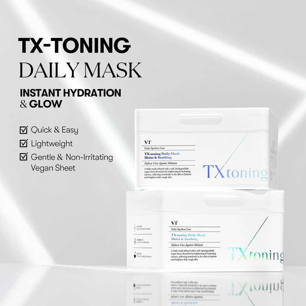 VT COSMETICS TX Toning Daily Mask sheet out of pack ready for quick application