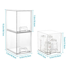 Vtopmart 7.6-inch clear drawers open view shows easy access to skincare items.