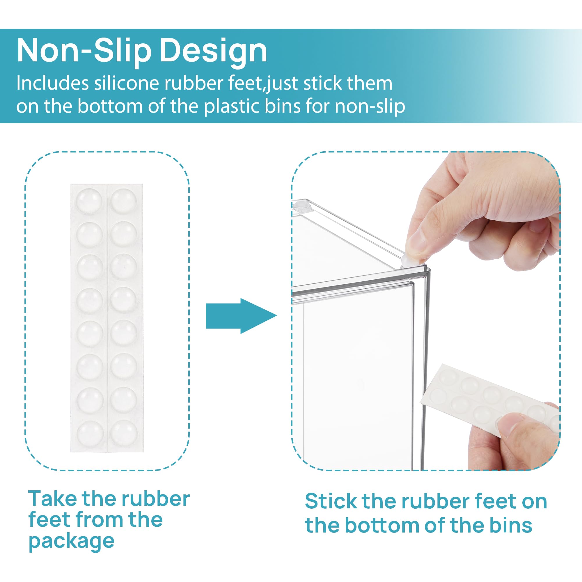 Front view of Vtopmart clear drawer highlighting the transparent design for quick checks.