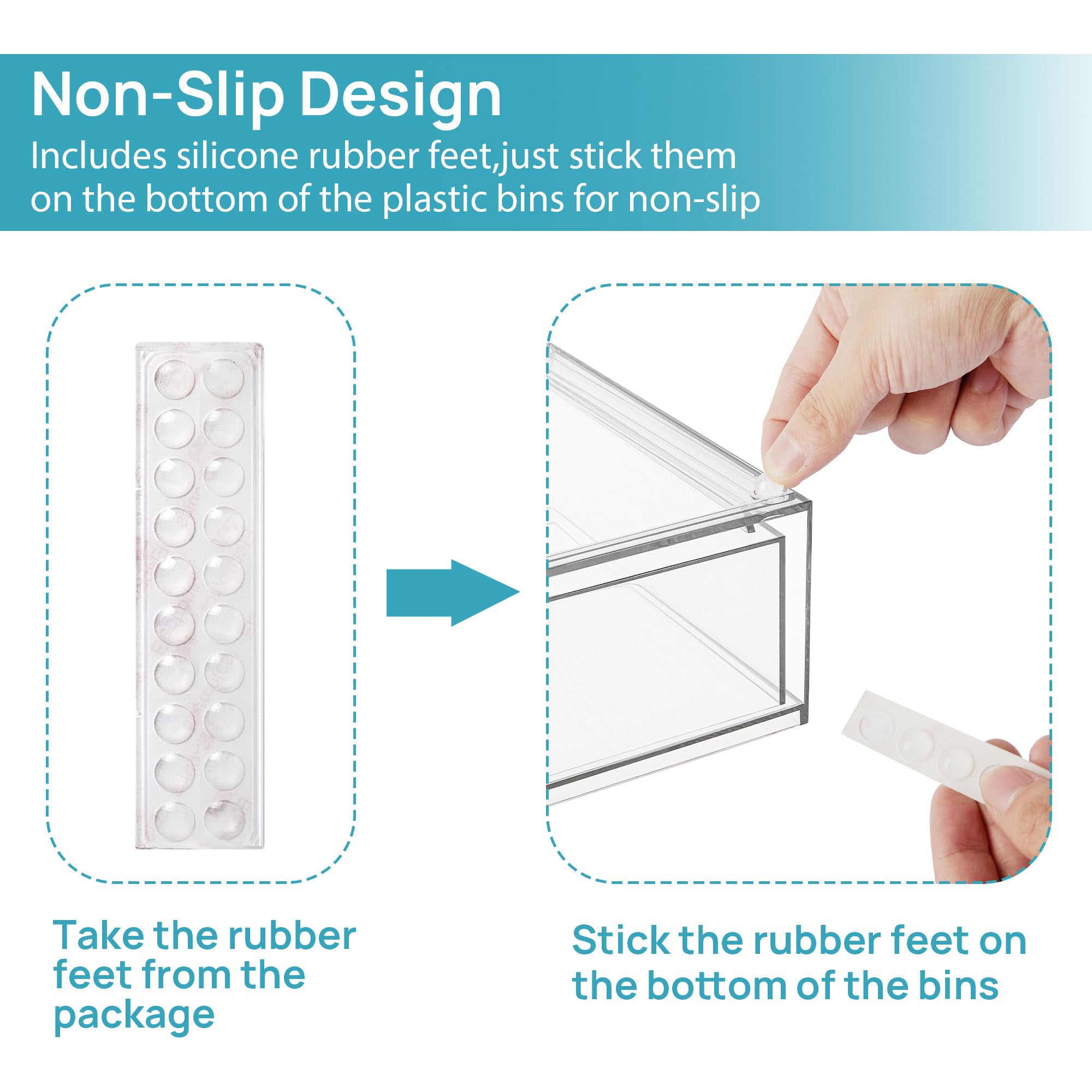 Vtopmart bathroom vanity use with clear bins keeping surfaces dust-free.
