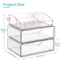 Vtopmart clear cosmetic storage on dresser speeds finding essentials quickly.