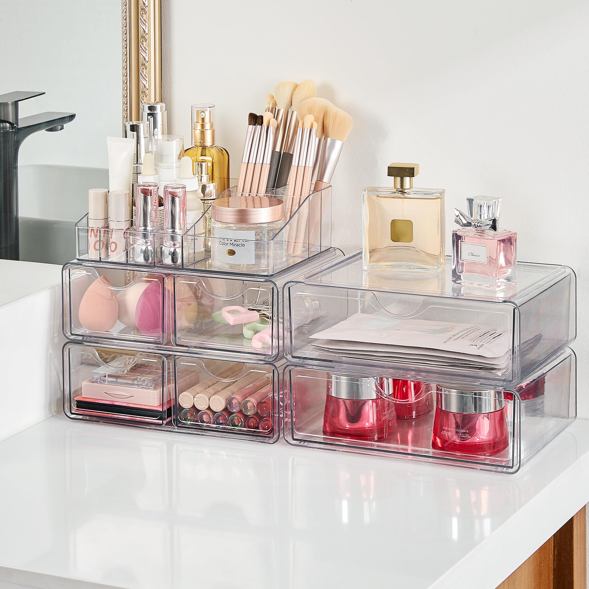 Vtopmart clear makeup storage on dresser keeps lipsticks organized and within reach