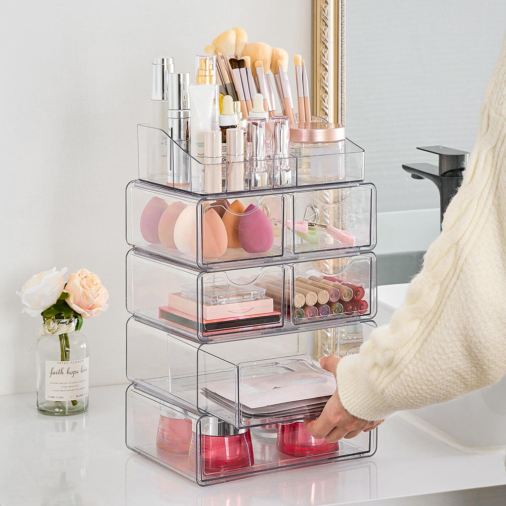 Vtopmart compact storage for skincare and nail polish on vanity