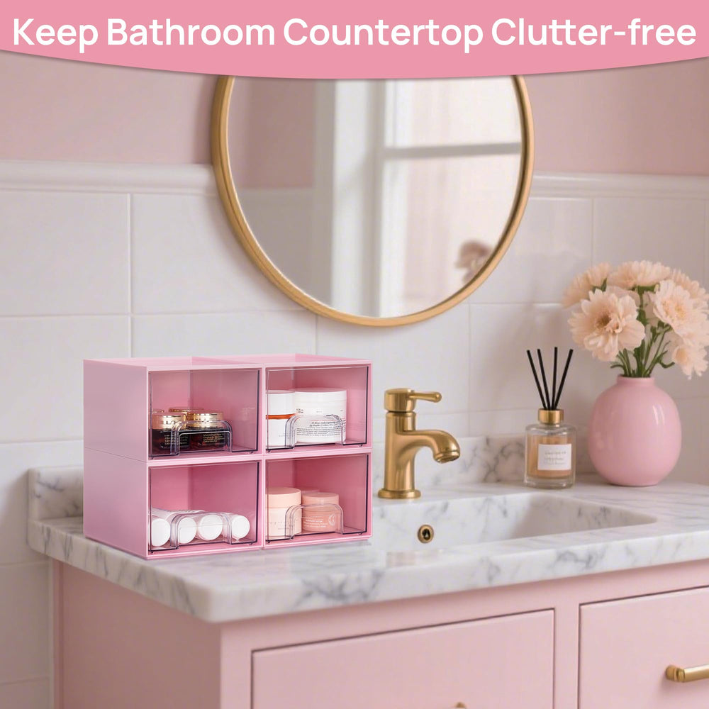 Vtopmart compact vanity storage blends function with stylish pink design.