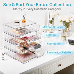 Vtopmart drawer open with cosmetics for rapid item retrieval