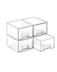 Vtopmart four-pack clear drawers for compact, visible storage on countertops or cabinets