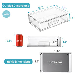 Vtopmart makeup palettes neatly stored inside a drawer for quick access.